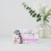 Opal Holographic Hair Braider Stylist Visitekaartje (Staand voorkant)