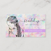 Opal Holographic Hair Braider Stylist Visitekaartje (Voorkant)