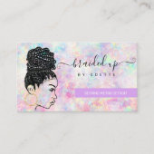 Opal Holographic Hair Braiding Braider Stylist Bus Visitekaartje (Voorkant)