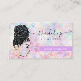 Opal Holographic Hair Braiding Braider Stylist Bus Visitekaartje