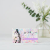 Opal Holographic Hair Braiding Braider Stylist Visitekaartje (Staand voorkant)