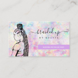 Opal Holographic Hair Braiding Braider Stylist Visitekaartje
