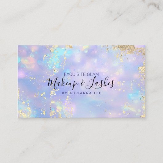 Opal Holographic MUA Beauty Salon Makeup Artist Visitekaartje (Voorkant)