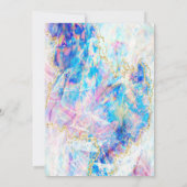 Opal Holographic Unicorn Baby shower Kaart (Achterkant)