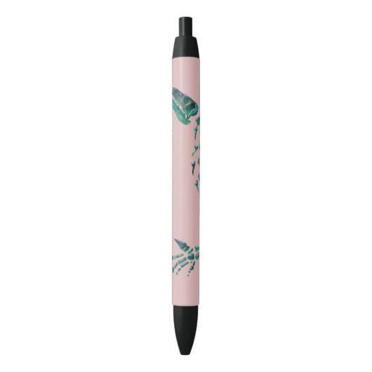 Opal Iguanodon Dinosaur Zwarte Inkt Pen (Voorkant Verticaal)