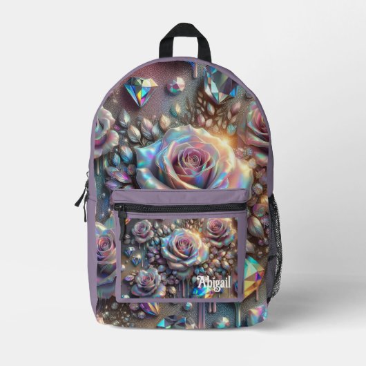 Opal Iridescent Rose School Backpack Bedrukte Rugzak (Voorkant)