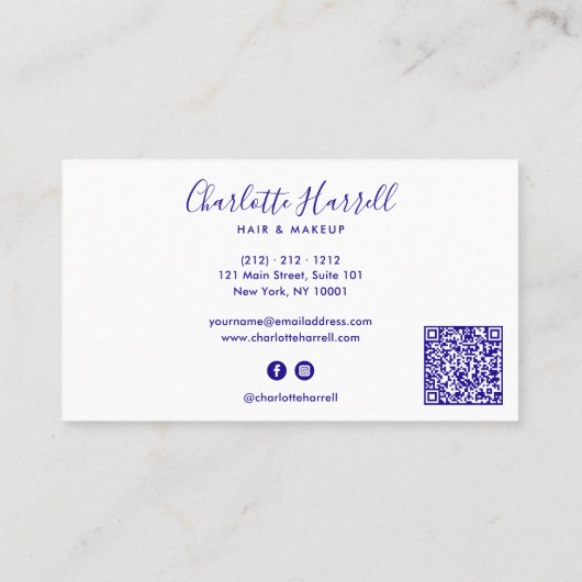 Opal iriserende QR Code Beauty Pro's Visitekaartje (Achterkant)