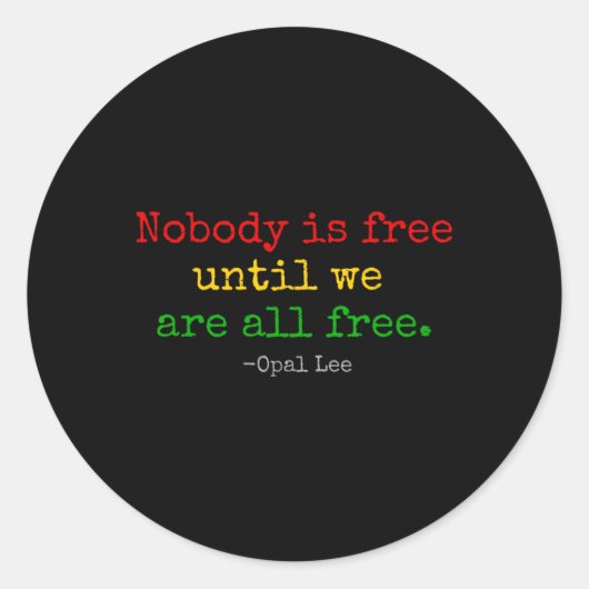 Opal Lee Juneteenth 1865 Black Independence Emanci Ronde Sticker (Voorkant)