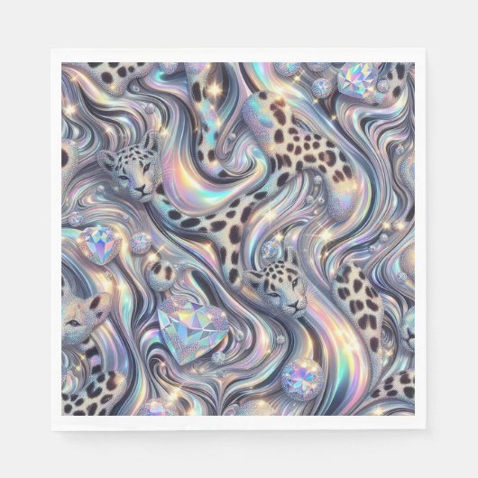 Opal Leopard Print Luxury Napkins Servet (Voorkant)