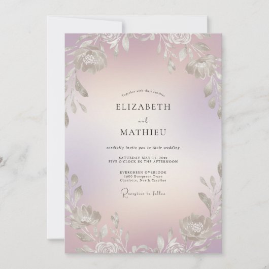Opal Loof Eucalyptus Bruiloft Kaart (Voorkant)