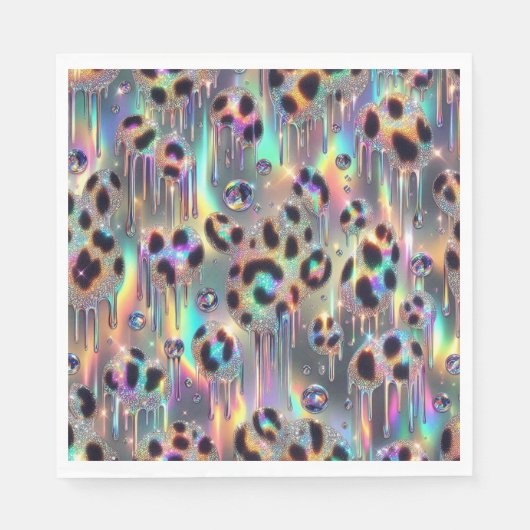 Opal Luipaardprint Luxe Servetten (Voorkant)
