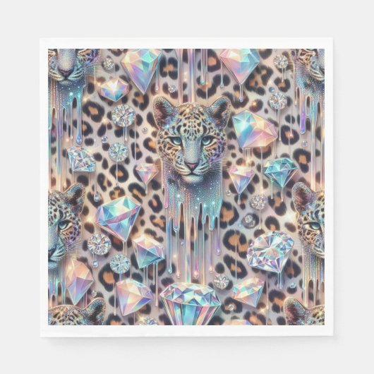 Opal Luipaardprint Luxe Servetten (Voorkant)