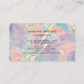 Opal Marble Pastel Gold Glitter Visitekaartje (Achterkant)