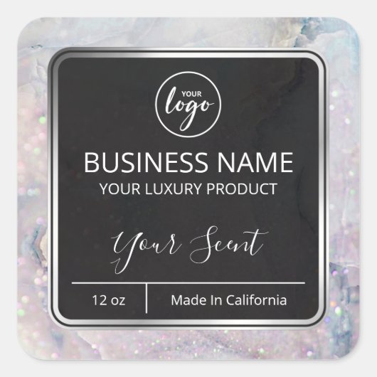 Opal Marble Soy Candle Labels (Voorkant)