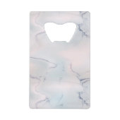 Opal Marble White Blue Stone Black Creditkaart Flessenopener (Voorkant)