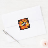 Opal Naam Ster op Vuur Vierkante Sticker (Envelop)