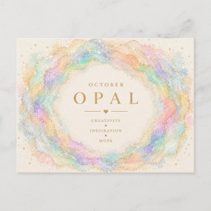 Opal oktober geboortesteen briefkaart