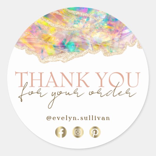 Opal ontwerp dank u sticker (Voorkant)