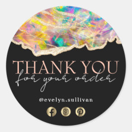 Opal ontwerp op zwart dank u sticker