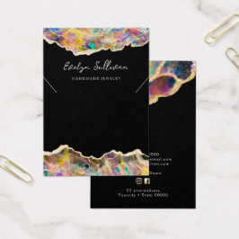 Opal ontwerp op zwart ketting display kaart