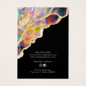 Opal ontwerp op zwart ketting display kaart (Achterkant)