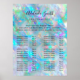  opal ontwerp prijstlijst poster