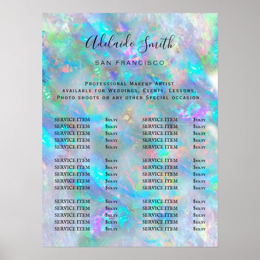  opal ontwerp prijstlijst poster (Voorkant)