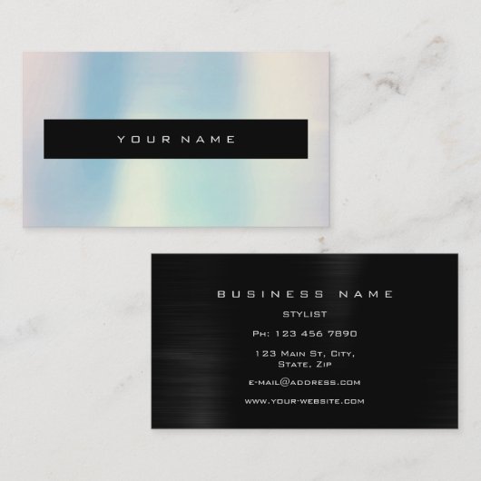 Opal Parly Blue Ivory Black Mode Stylist Visitekaartje (Voorkant / Achterkant)