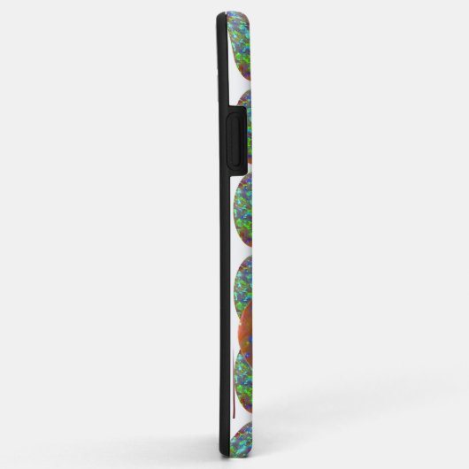 Opal Pattern iPhone case Oval Gemstone w Initiaal (Achterkant/rechts)