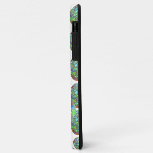 Opal Pattern iPhone case Oval Gemstone w Initiaal (Achterkant/links)