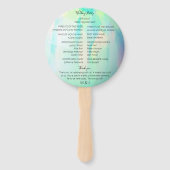 Opal Photo Wedding Program Handwaaier (Achterkant)