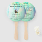 Opal Photo Wedding Program Handwaaier (Voorkant en achterkant)