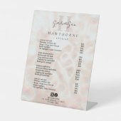 Opal prijslijst Roos Gold Luxury Elegant Monogram Reclamebord Met Voetstuk (Voorkant)