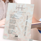 Opal prijslijst Roos Gold Luxury Elegant Monogram Reclamebord Met Voetstuk