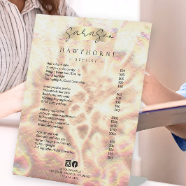 Opal prijslijst Roos Gold Luxury Elegant Reclamebord Met Voetstuk