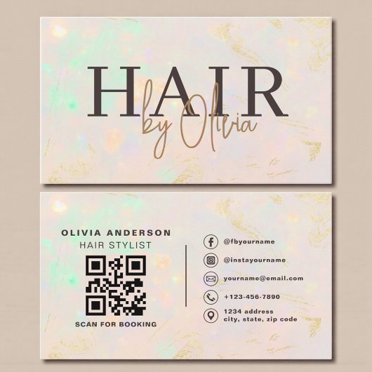 Opal QR Code Kapsalon Moderne Visitekaartje