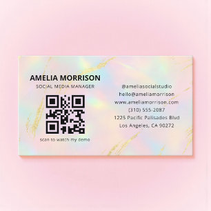 Opal QR-code Minimalistische Zakelijke Kaart Visitekaartje