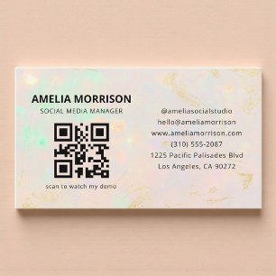 Opal QR-code Minimalistische Zakelijke Kaart Visitekaartje