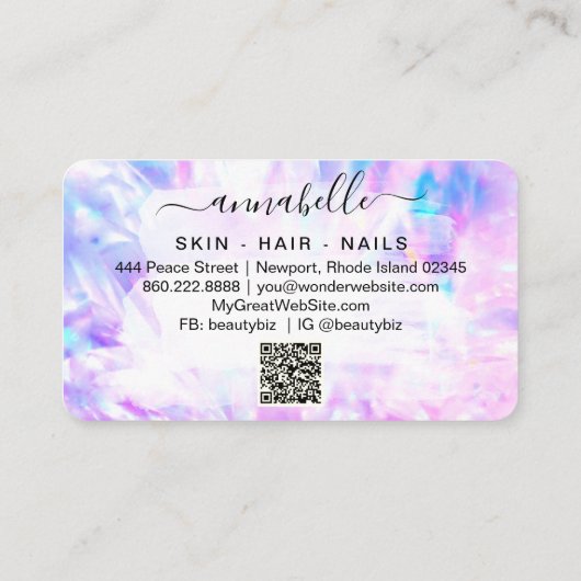 *~* OPAL QR-rism AP26 Crystal Rainbow Etheral Visitekaartje (Achterkant)