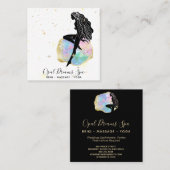 *~* Opal Rainbow Goddess Celestial Magical Vierkante Visitekaartje (Voorkant / Achterkant)