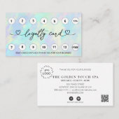 *~* Opal Rainbow Heart QR LOGO Rewards Hartelijk d Klantenkaartje (Voorkant / Achterkant)