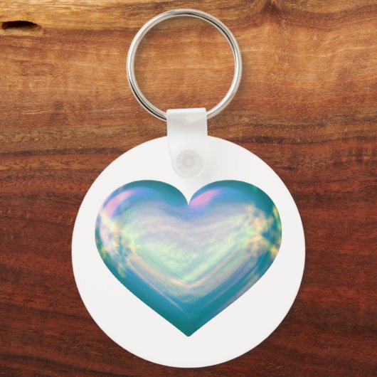 Opal Satin Heart Sleutelhanger (Voorkant)