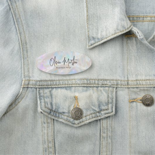 Opal schitterende iriserende achtergrond naamplaatje (In situ)