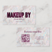 Opal Steen Aangepaste QR Code Make-up Kunstenaar E Visitekaartje (Voorkant / Achterkant)