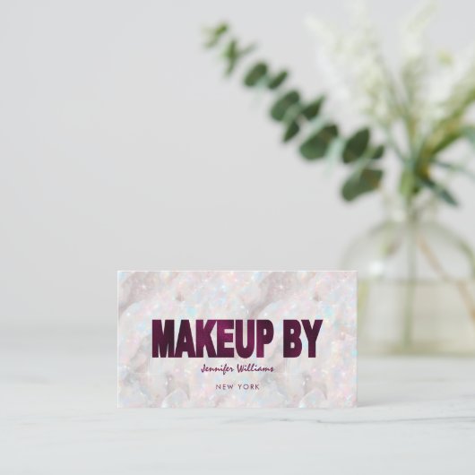 Opal Steen Aangepaste QR Code Make-up Kunstenaar E Visitekaartje (Staand voorkant)