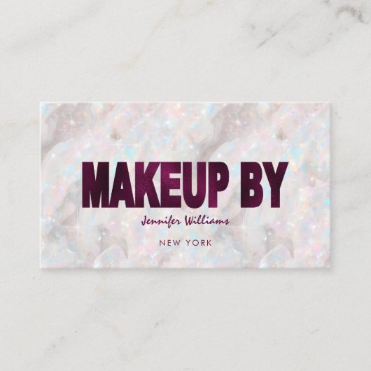 Opal Steen Aangepaste QR Code Make-up Kunstenaar E Visitekaartje (Voorkant)