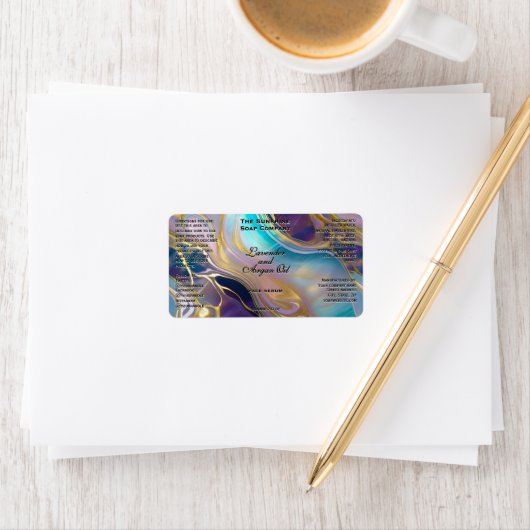 Opal Steen Achtergrond Cosmetica Dropper Fles Etiket (Insitu)