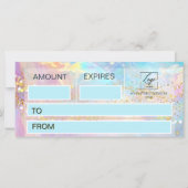 Opal steen iriserende Qr Code Cadeaubon (Achterkant)