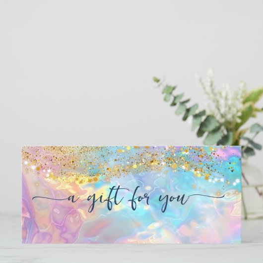 Opal steen iriserende Qr Code Cadeaubon (Staand voorkant)