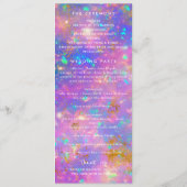 Opal Steen Witte Foto Bold Minimalistische Huwelij Programmakaart (Achterkant)